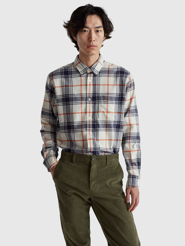 Flannel button-down shirt