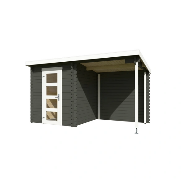 Gartenhaus »Jelle«, BxHxT: 390 x 211 x 213,1 cm (Außenmaß inkl. Dachüberstand), grüngrau