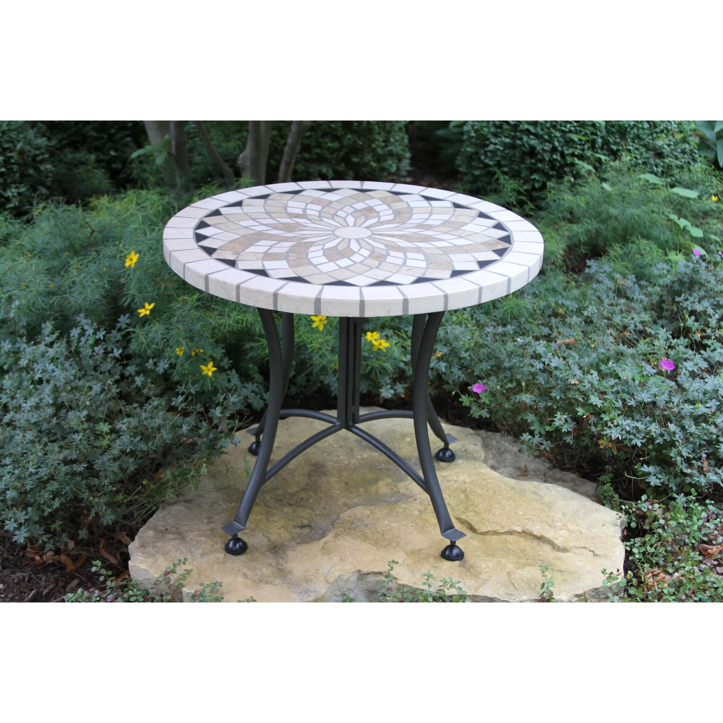 Cordora 24 Spanish Marble Mosaic Accent Table