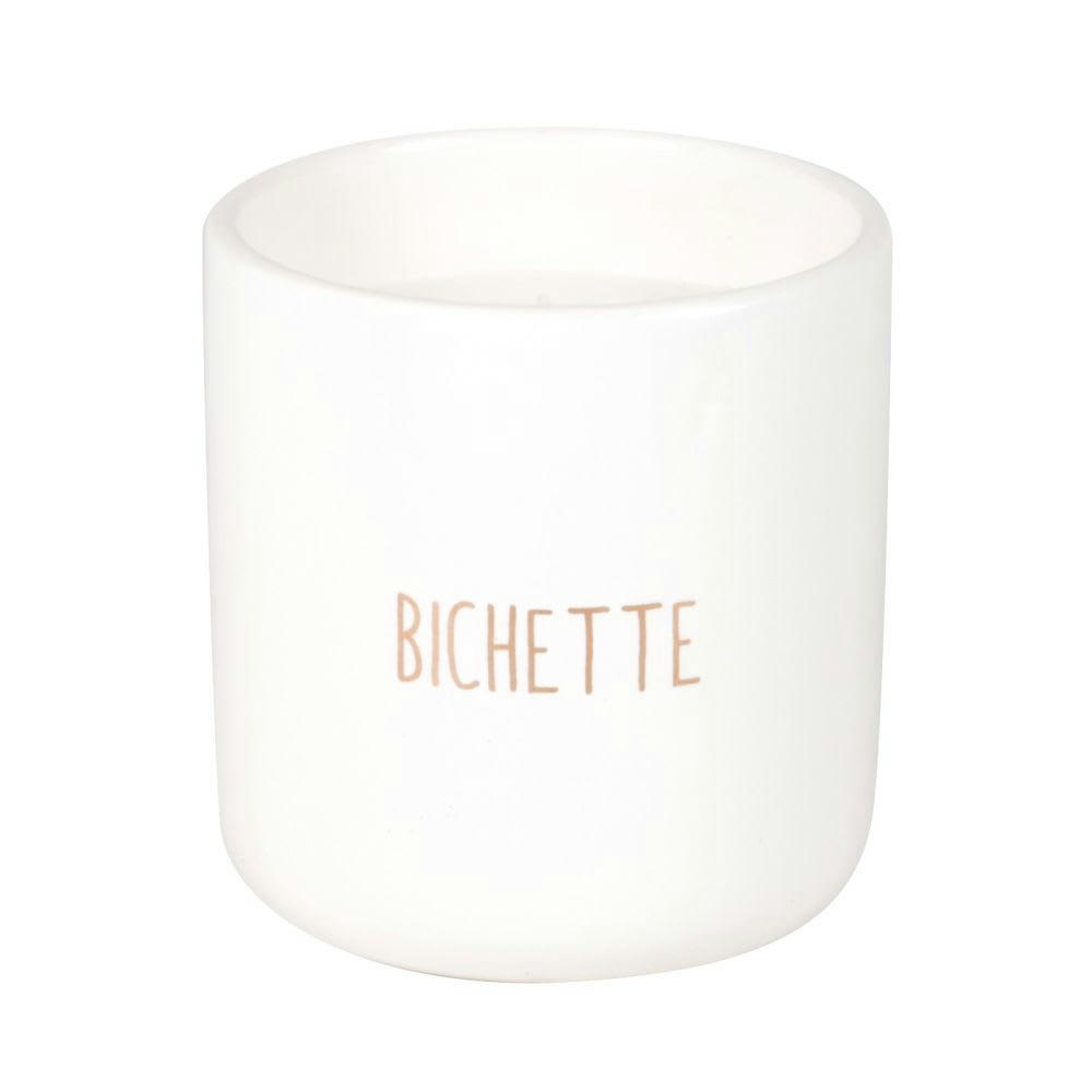 BICHETTE - Bougie parfumée en céramique beige et doré 125g