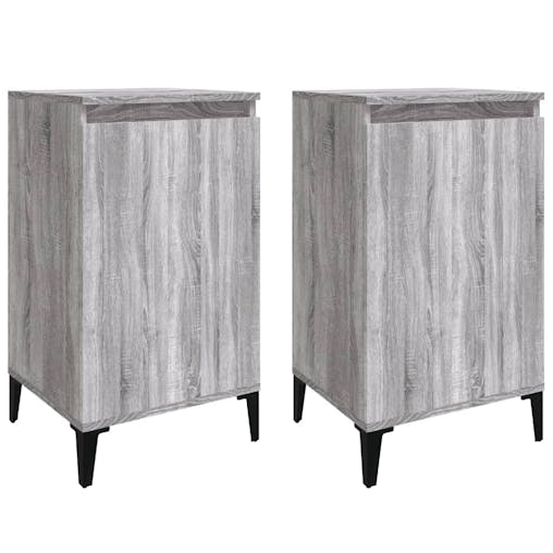 NNEVL Bedside Cabinets 2 pcs Grey Sonoma 40x35x70 cm Engineered Wood