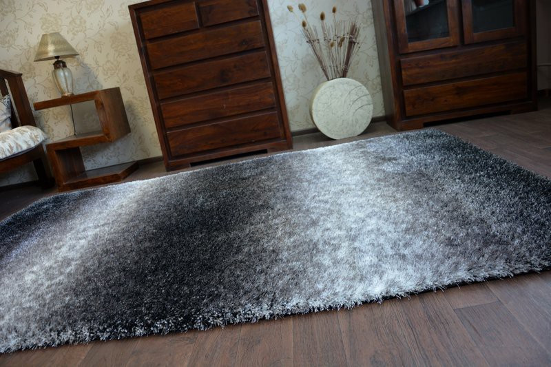 Dywan Shaggy SPACE 3D B315 czarny/szary 80x150 cm