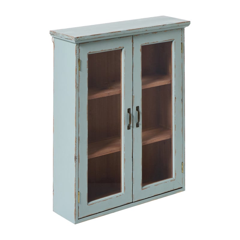 Vitrinekast 2 deuren - groen - 60x50x15 cm