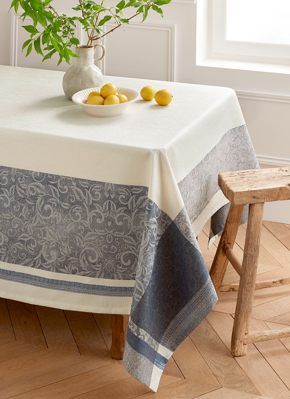 NAPPE JACQUARD EN COTON ENDUIT MULTICOLORE