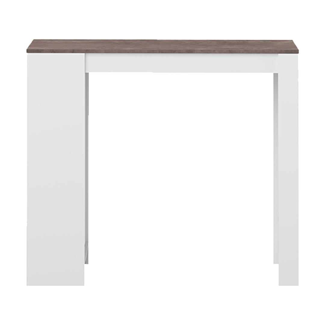 ARAVIS - Table bar effet bois blanc et béton