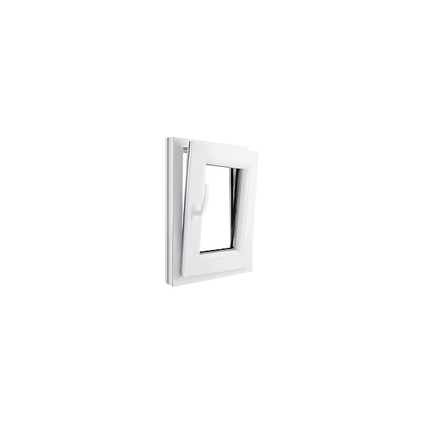 Fenêtre 1 vantail oscillo-battante, tirant droit double vitrage GoodHome en PVC blanc l.45 x H.63 cm