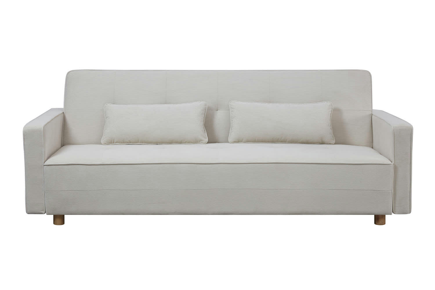 COPENHAGUE - Canapé convertible 3 places en velours côtelé beige