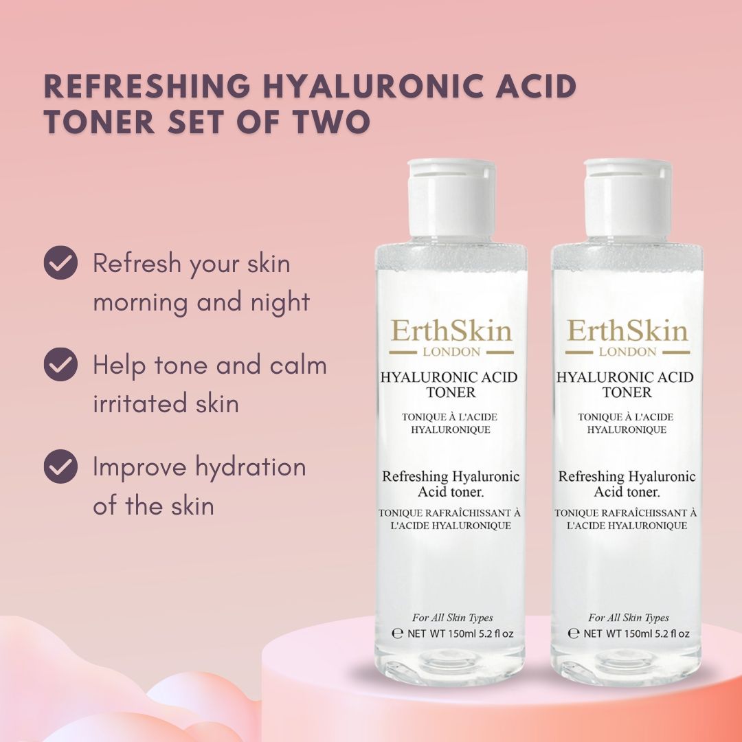 Erth Skin London 2 X Refreshing Hyaluronic Acid Toner 150ml