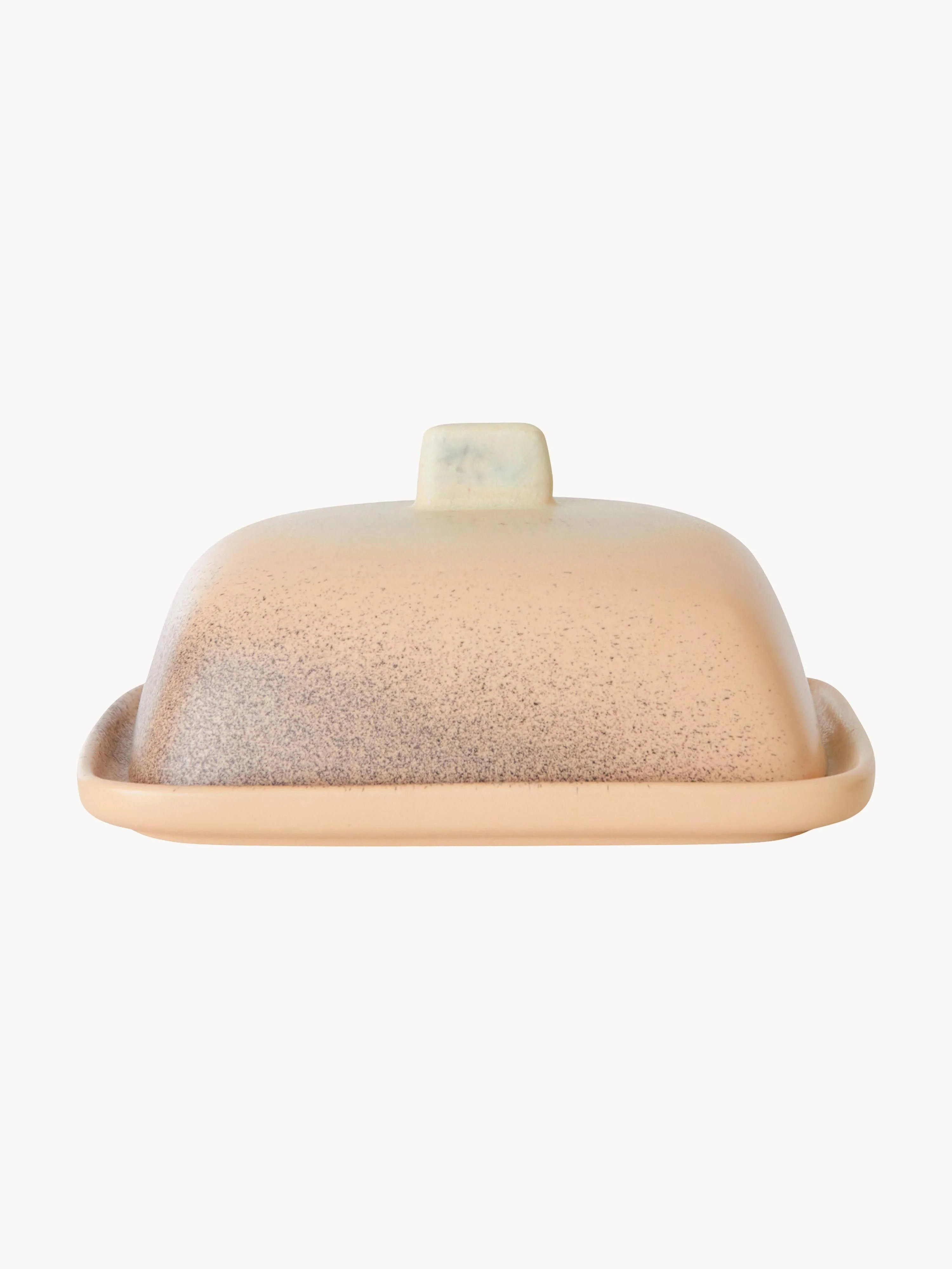 Handgefertigte Butterdose 70's mit Reaktivglasur