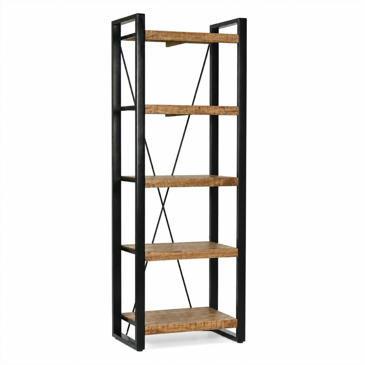 Colonne de salon bois métal 5 plateaux KARGO