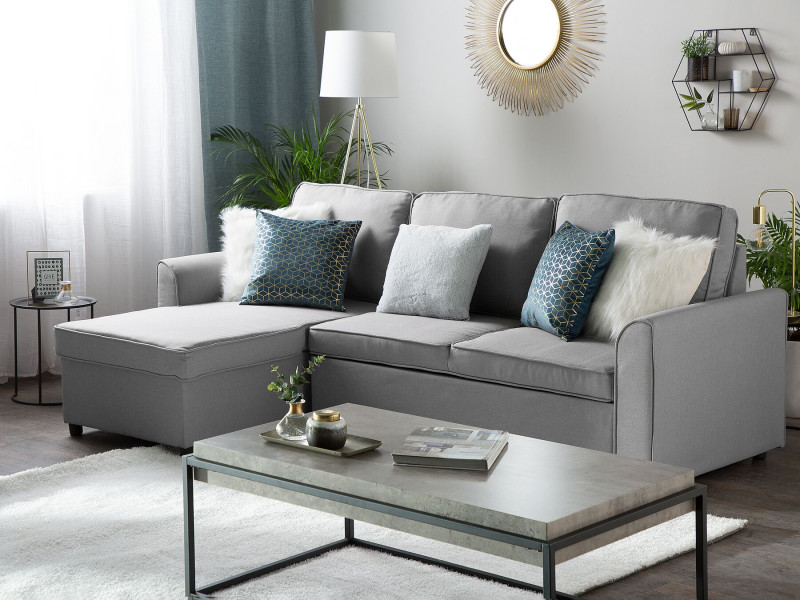 Narożnik sofa narożna funkcja spania szara