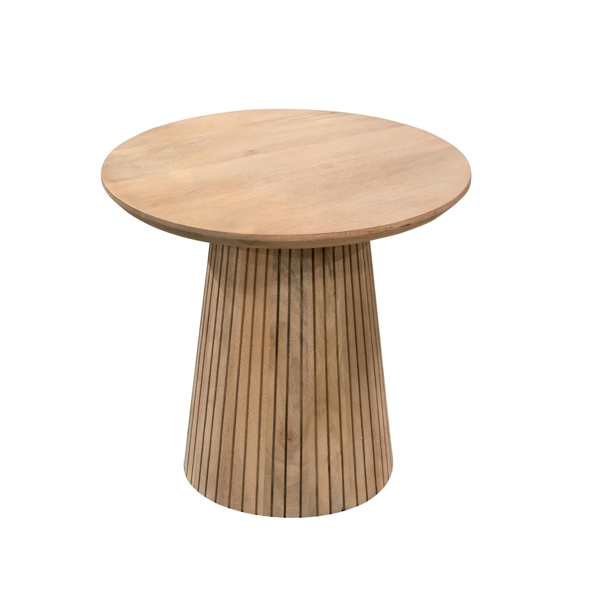 Petite table ronde bois à pied rainuré CALERO