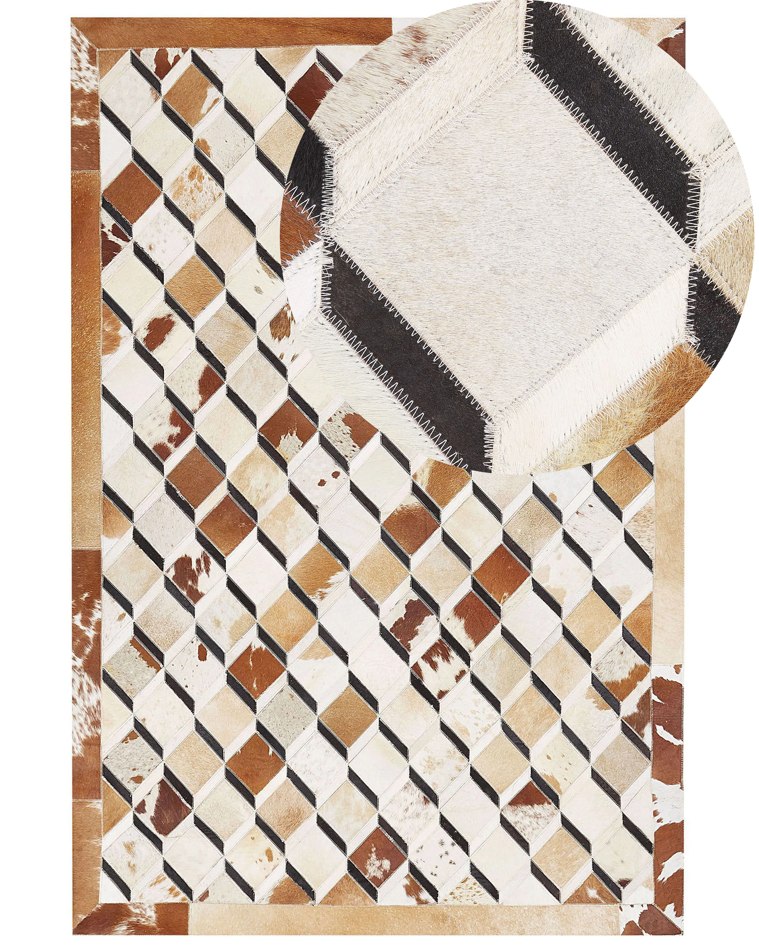 Rug SERINOVA Brown 140 x 200 cm Leather