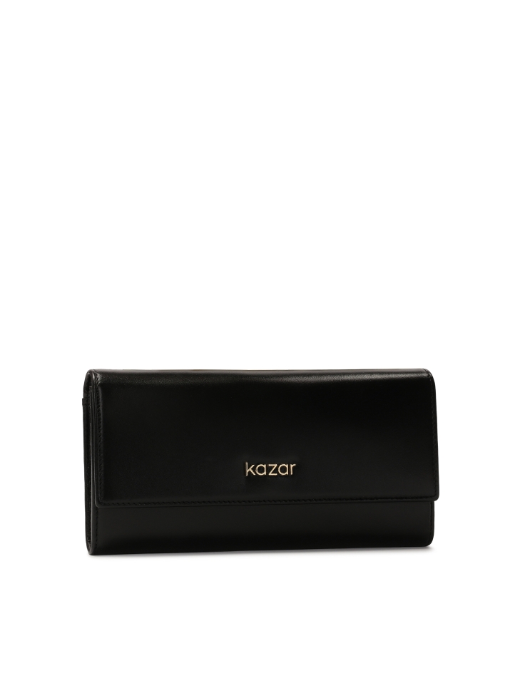 Black oblong leather wallet