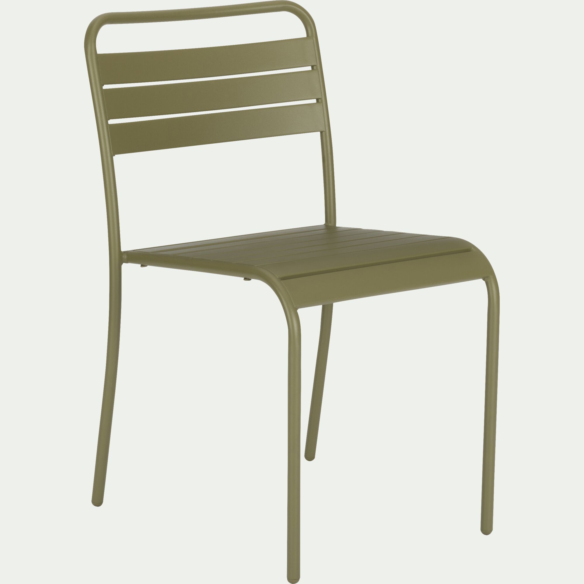 SOURIS - Chaise de jardin empilable en acier - vert kaki