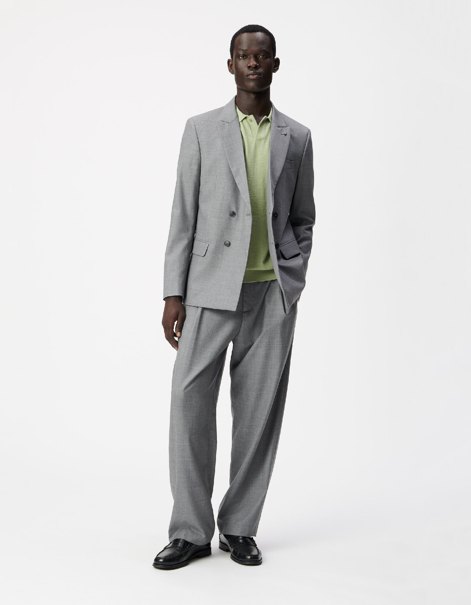 Veste de costume grise boutonnage croisé Homme