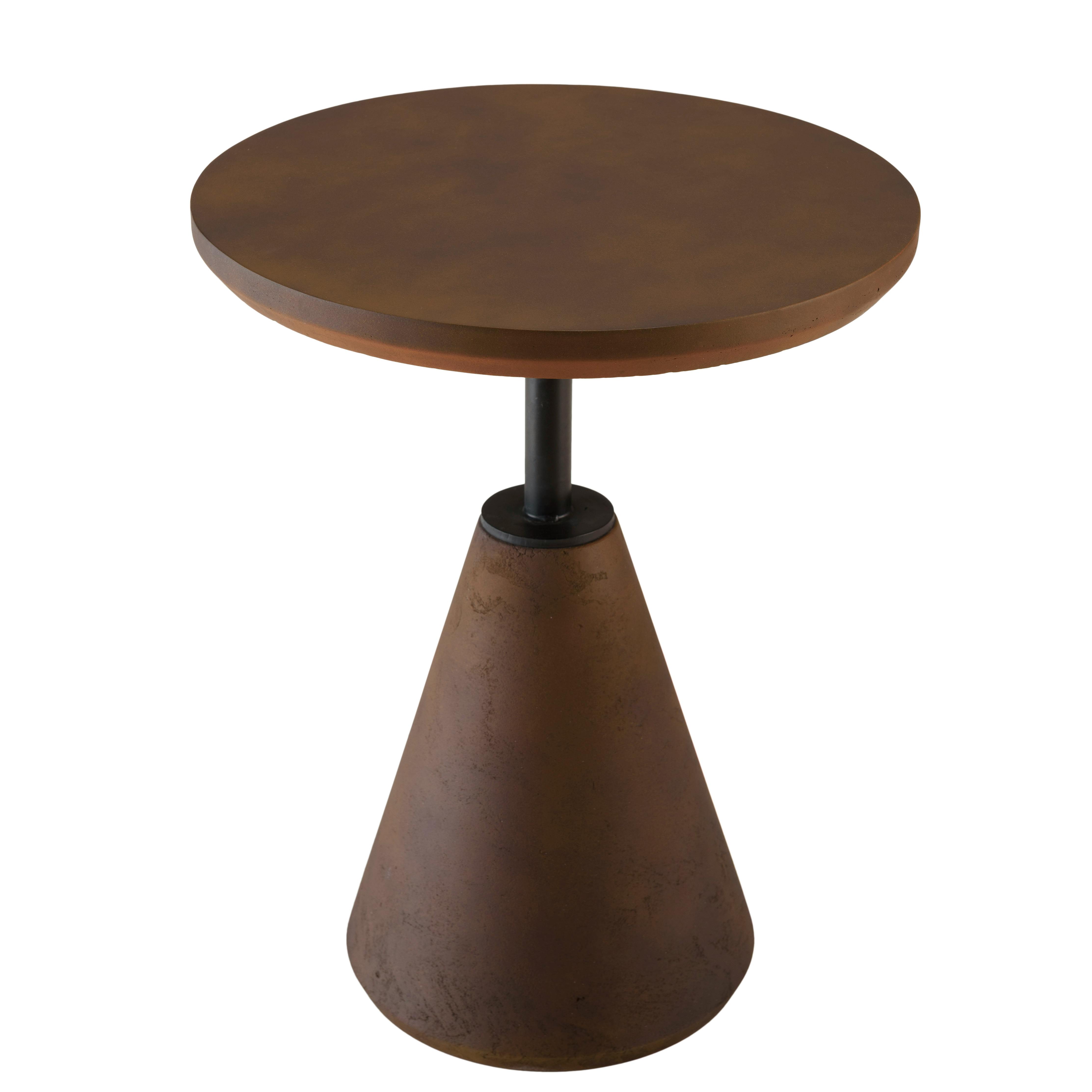 Table d'appoint ronde en béton marron D40cm CALVI