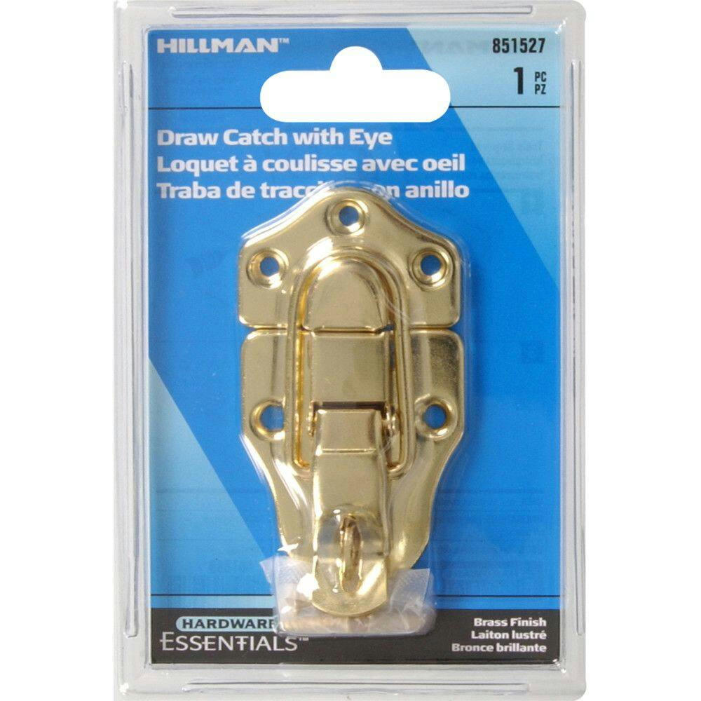 Hillman Drawer Catch with Padlock, Surface Mount, Brass plated