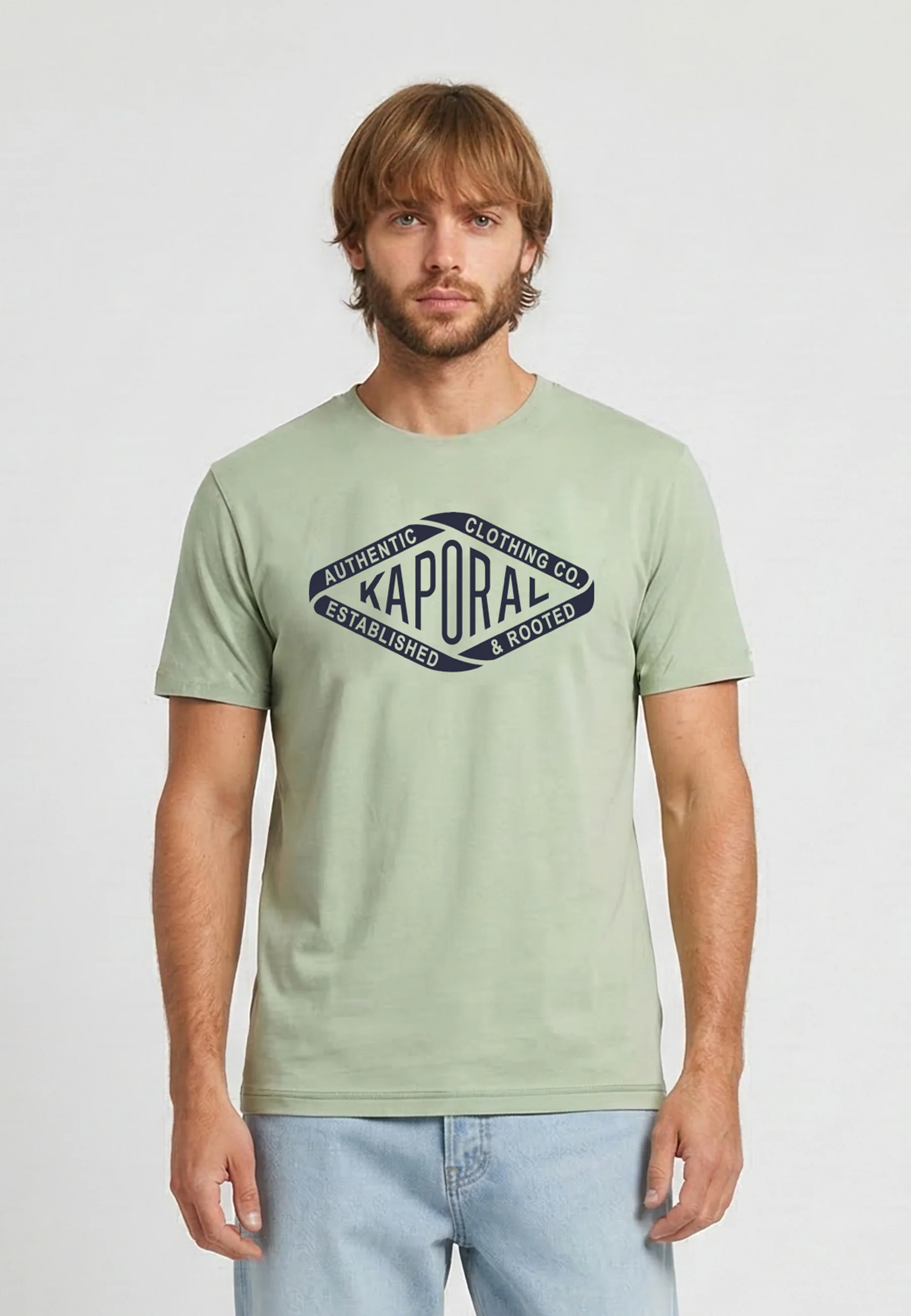 T-shirt manches courtes regular menthe coton RAZ