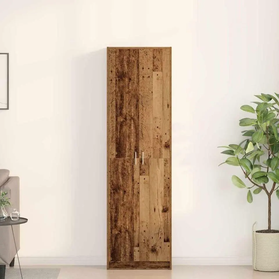 vidaXL - 2-deurs Kledingkast met planken - Hout - Oud hout - 55x25x189 cm
