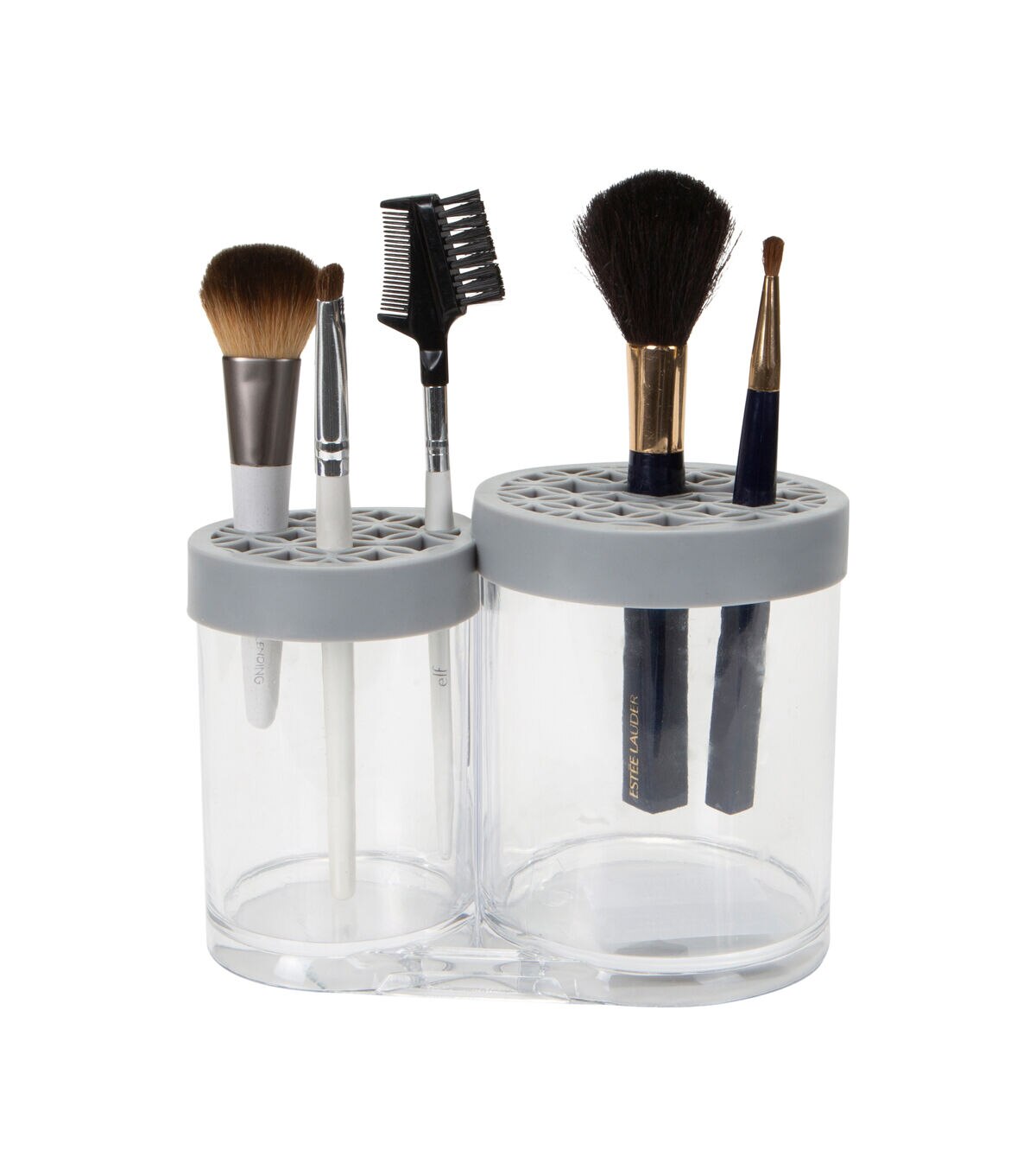 Simplify 6 Gray 2 Compartment Cosmetic Brush Holder