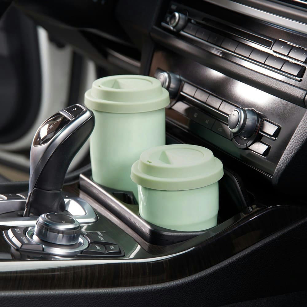 CUP & GO - Mug isotherme en porcelaine vert menthe 0,35cl