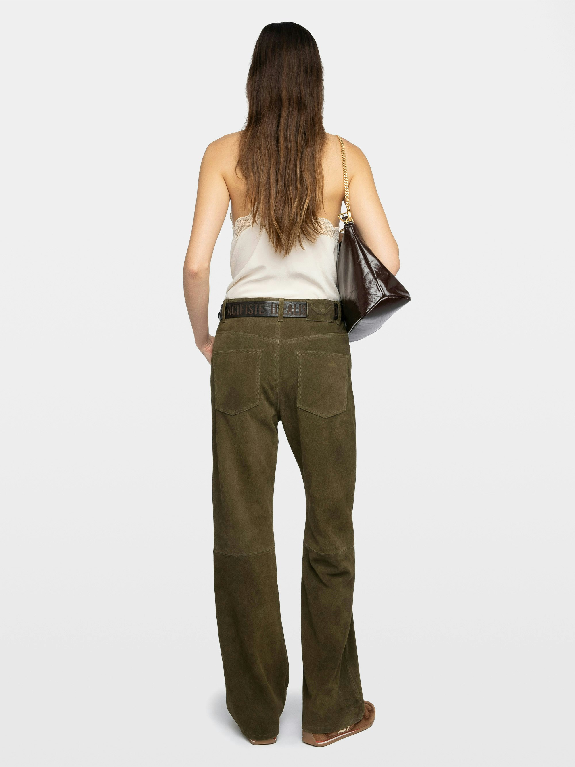 Pantalon Evy Cuir Suede
