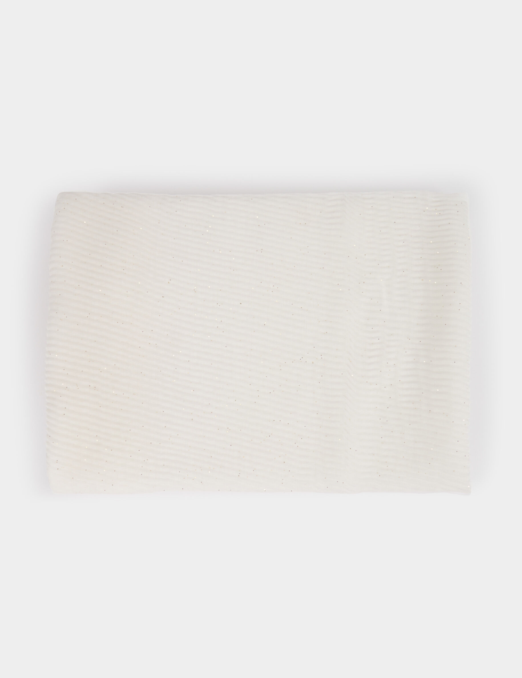 Pleated Scarf With Rhinestones White Women