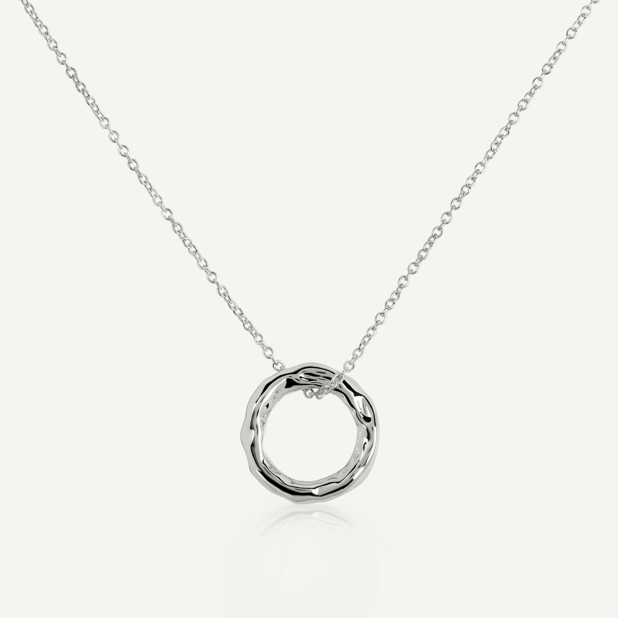 Hadley Lane - Silver Plated Hammer Hoop Necklace
