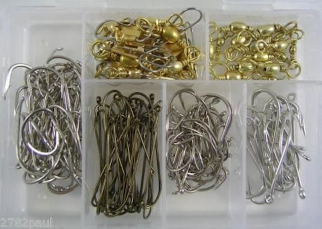 Surecatch Beach Assorted Swivel and Hook Pack In Fishing Tackle Box