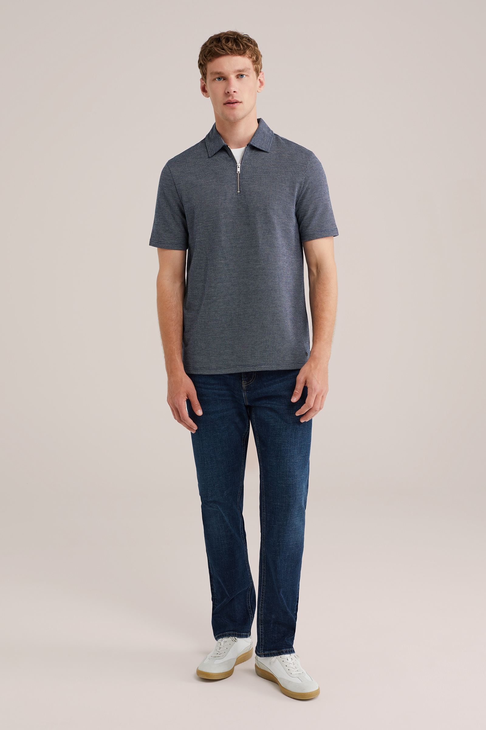 Heren Slim fit polo met rits