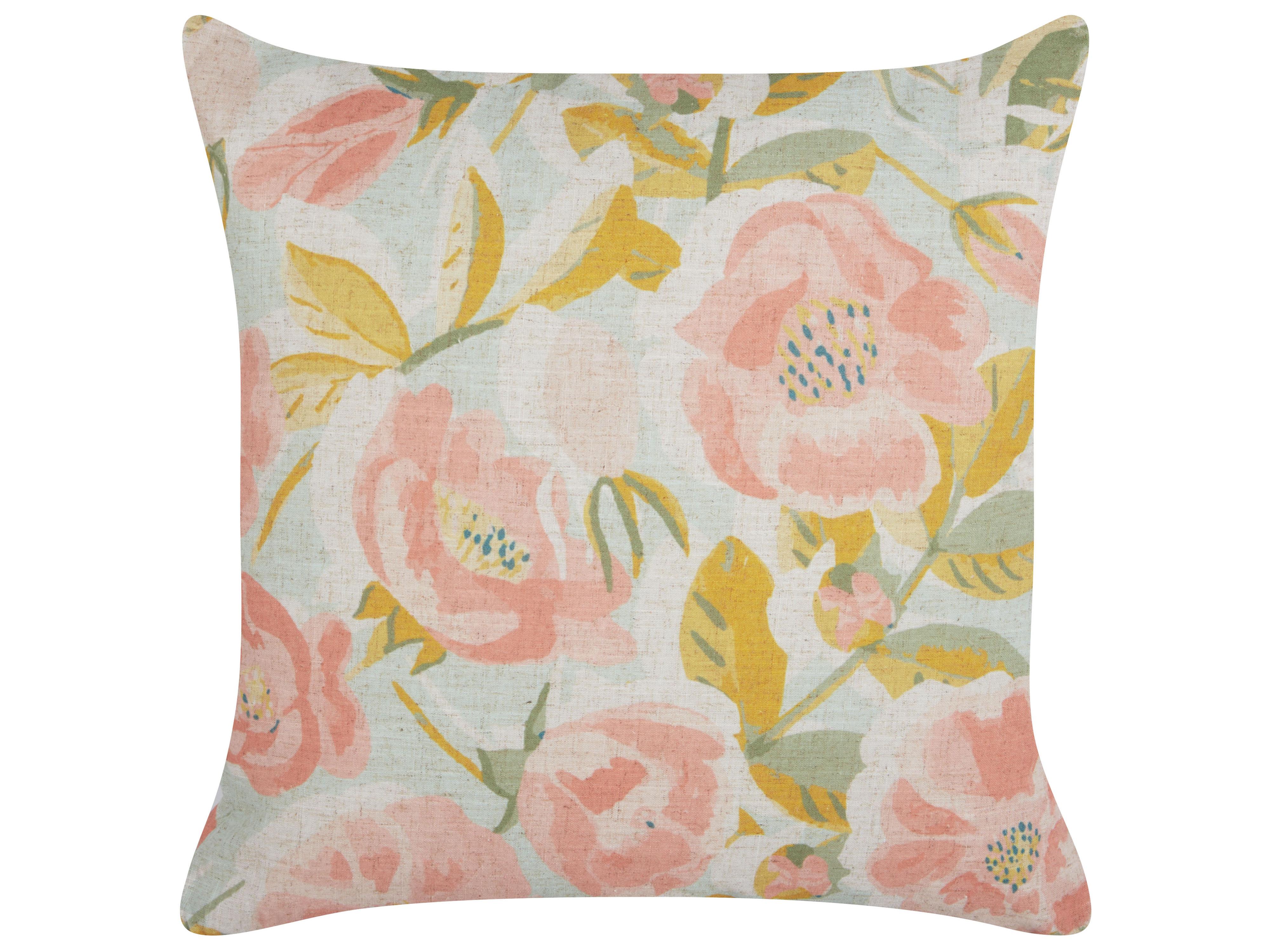 Throw Cushion ZAHRIYE 45 x 45 cm Pink Floral Pattern