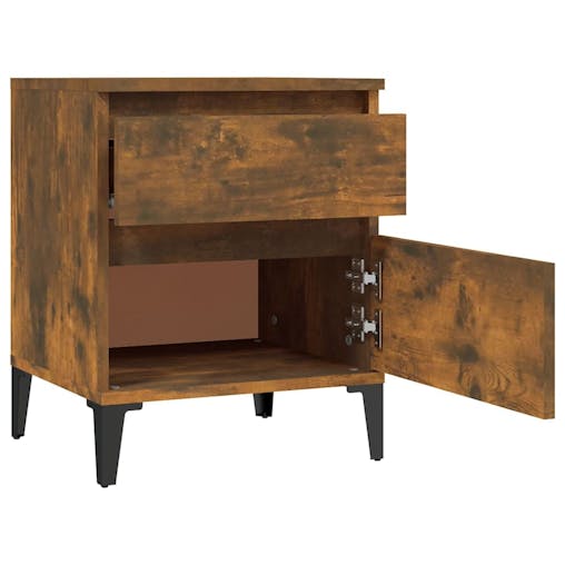NNEVL Bedside Cabinets 2 pcs Smoked Oak 40x35x50 cm