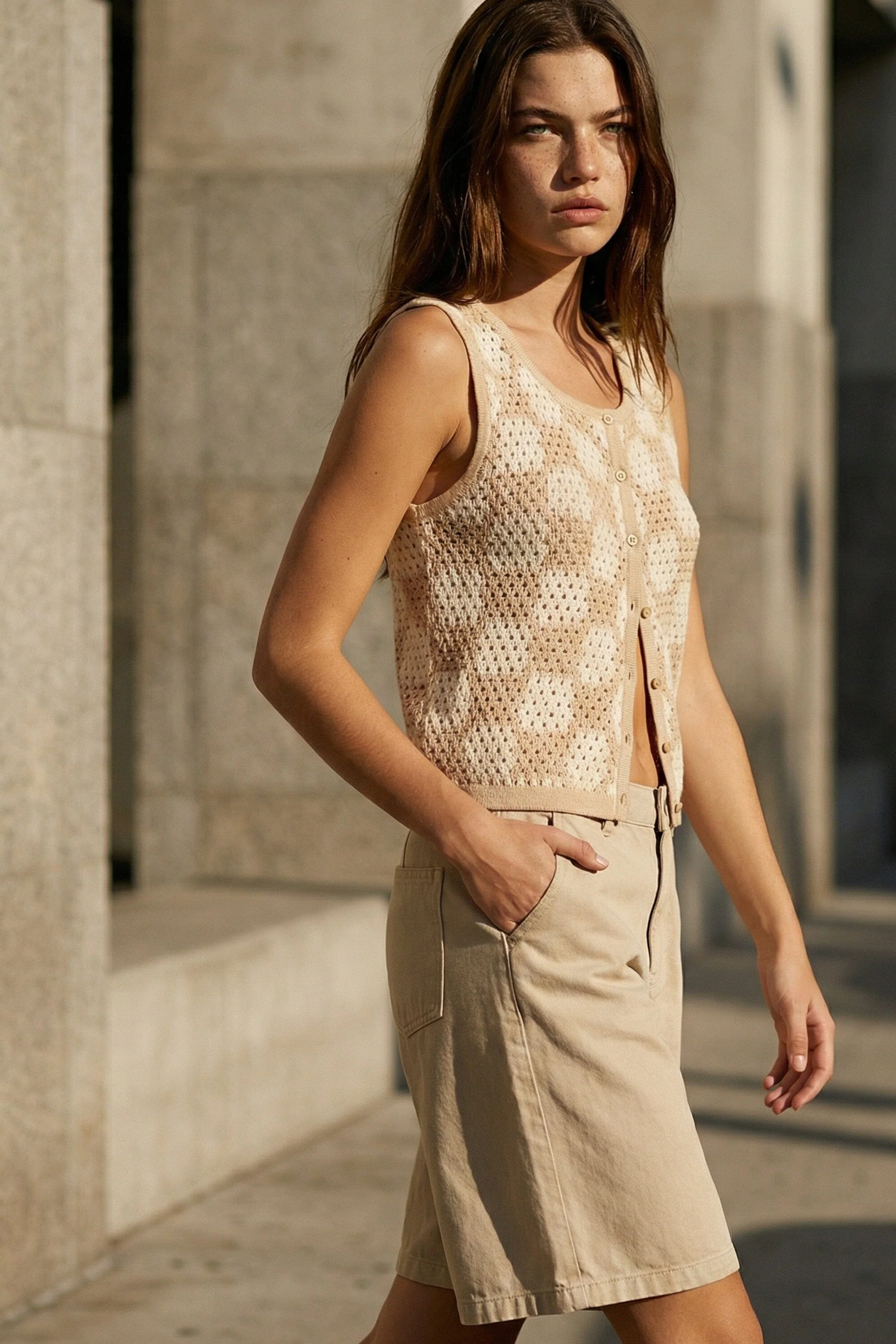 PULL SANS MANCHES - COLETT - CREME