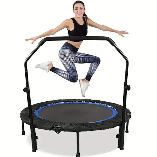NNETM 1pc 121.92cm Mini Fitness Trampoline with Adjustable Handle - Blue