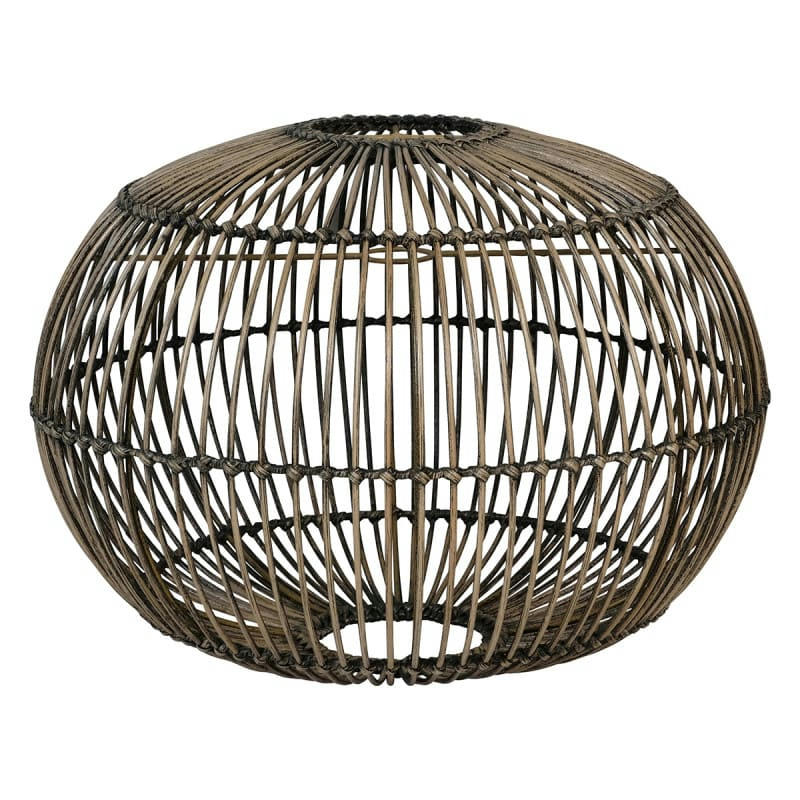 - Abat-jour rond en rotin