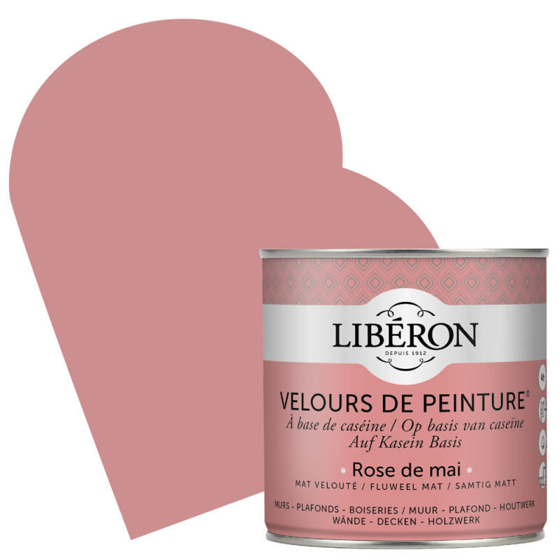 Peinture pour murs Velours de Peinture rose de mai mat 0,5 L LIBERON