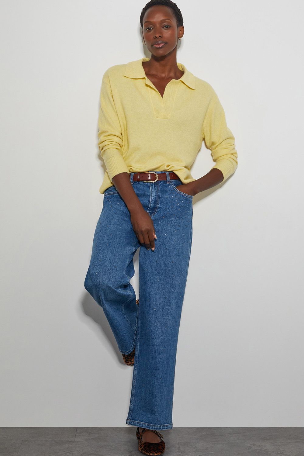 Monsoon Carla Collar Jumper Yellow