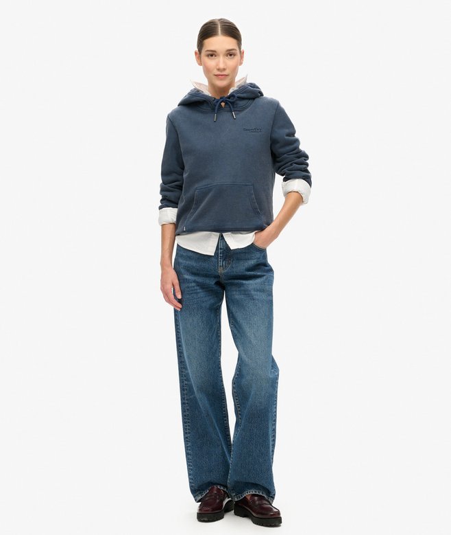 Essential Logo Half Brushed Hoodie