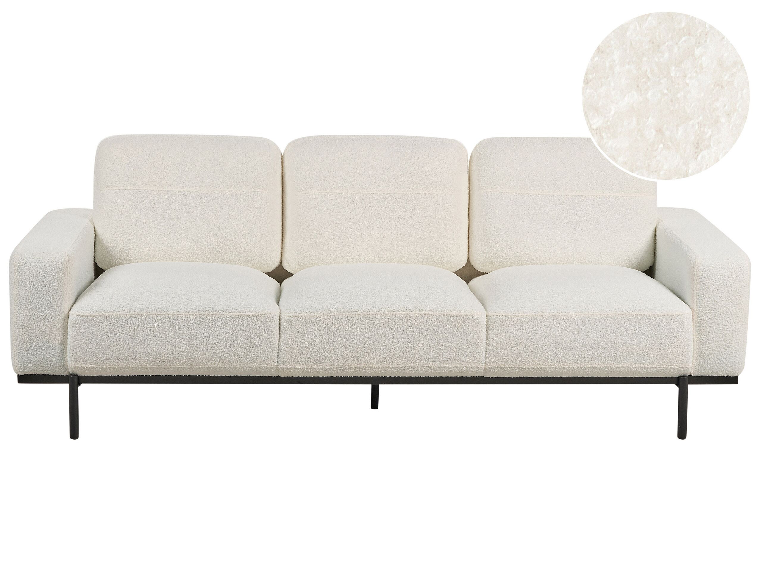 Sofa kanapa trzyosobowa boucle biała