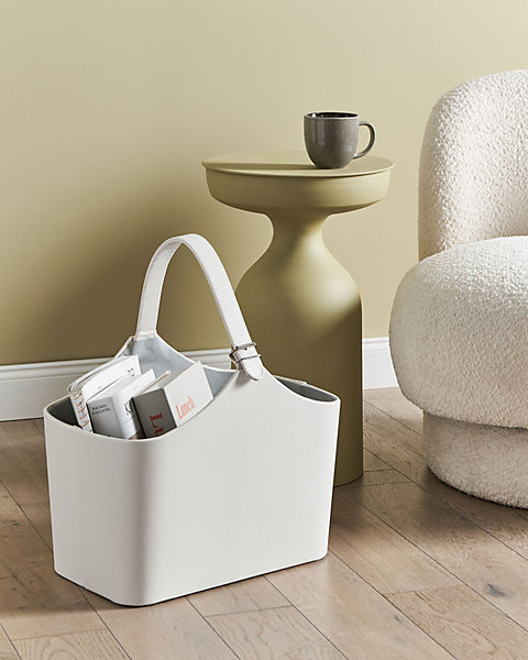 Corbeille traditionnel en cuir pu gris ELAM