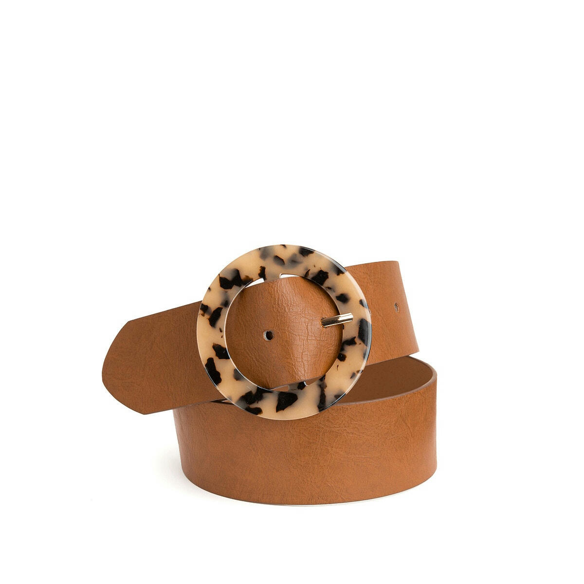 Ceinture large, boucle ronde façon écaille