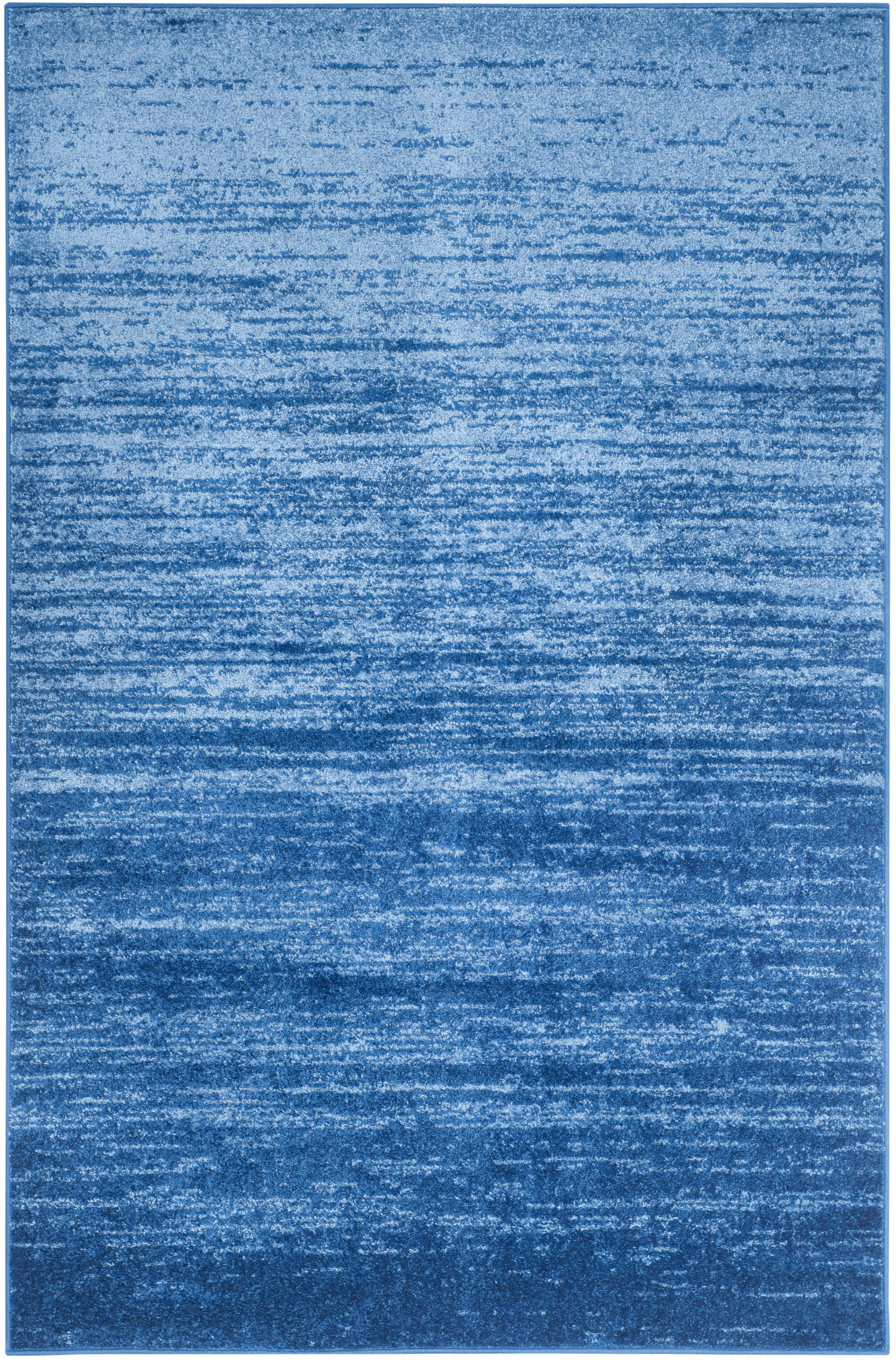 ADIRONDACK - Tapis de salon interieur en bleu ciel & bleu fonce, 155 x 229 cm