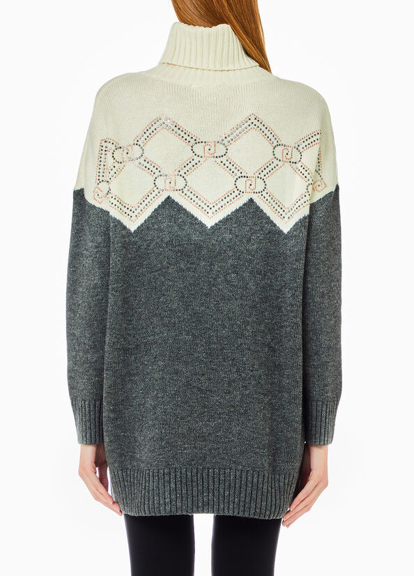 Dolcevita in misto lana con strass