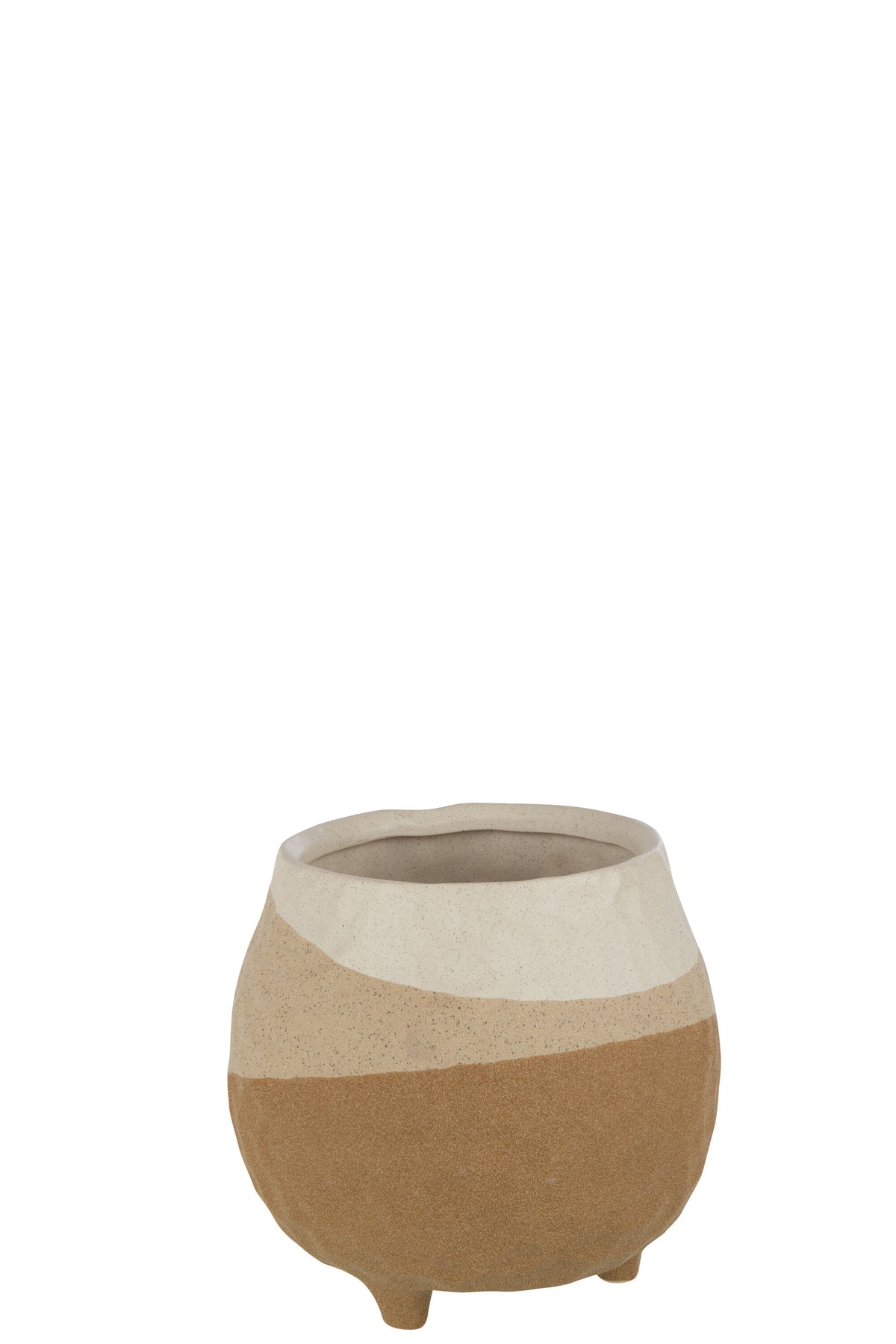 J-Line bloempot Op Voet - keramiek - beige/lichtbruin - large - Ø 18.5 cm