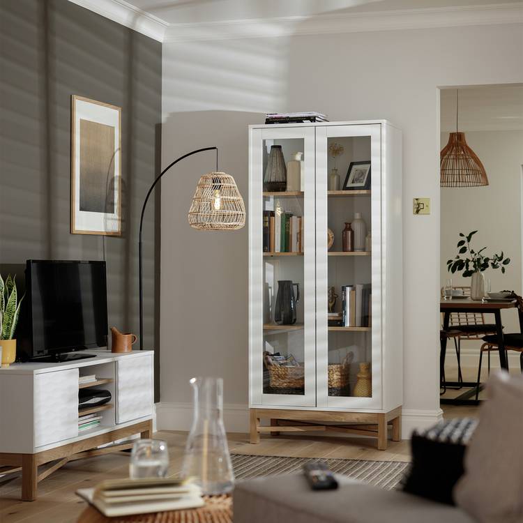 Habitat Zander Display Unit - White & Oak Effect