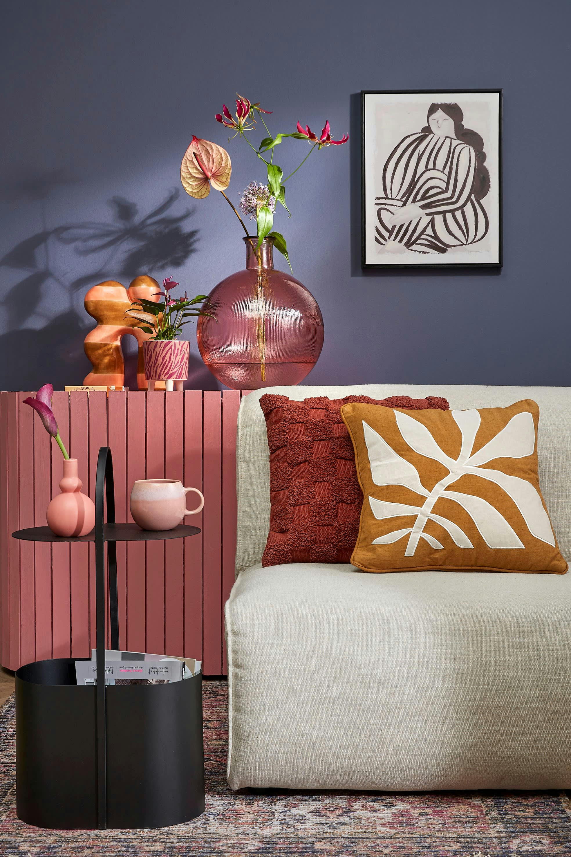 NIKKI - Coussin en coton marron 45x45