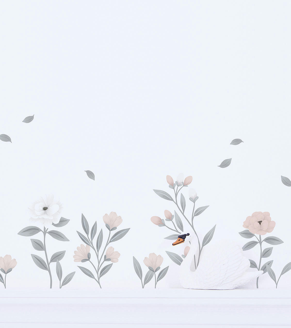 GRACE - Stickers champs de Roses en Vinyle mat Bleu 64x90 cm