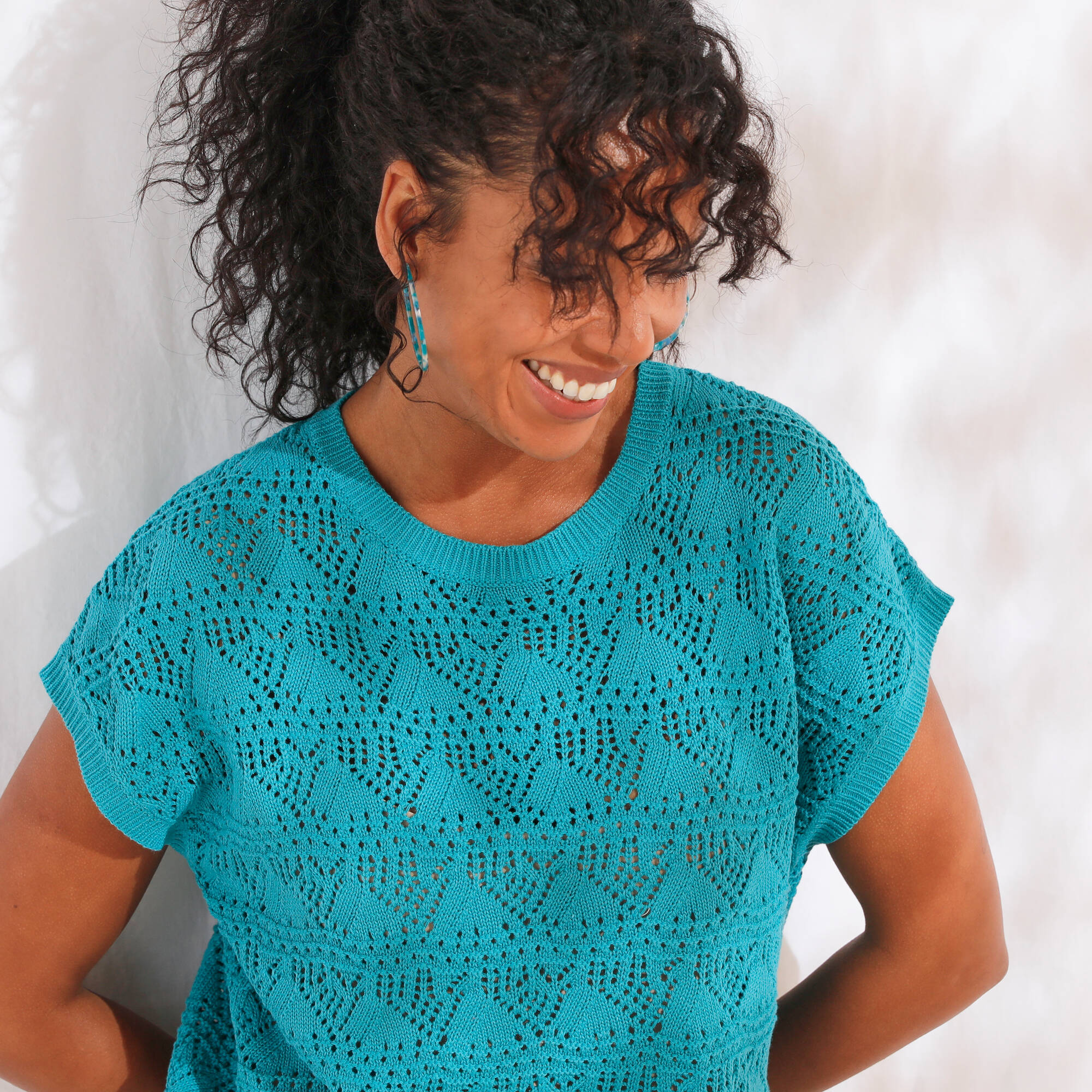 Pull maille crochet, uni