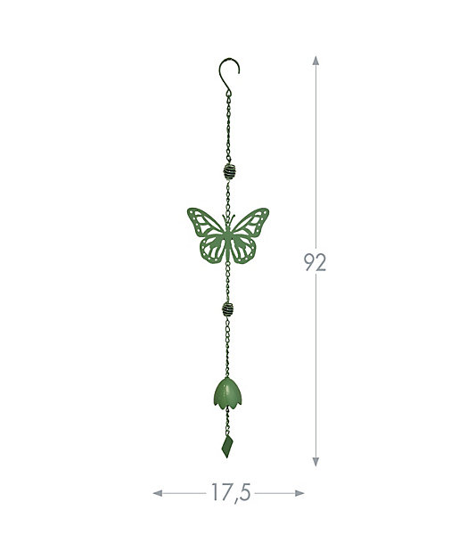 Carillon Papillon - H 920 mm - Vert - Louis Moulin